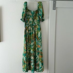 Betsey Johnson tropical print maxi dress- M